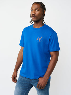 True Religion T-Shirt Abstract Denim Blue