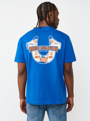 True Religion T-Shirt Abstract Denim Blue