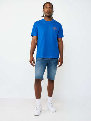 True Religion T-Shirt Abstract Denim Blue
