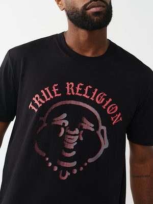 True Religion T-Shirt Stud Buddha Jet Black