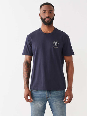 True Religion T-Shirt Elongated Tr Silicone Blue