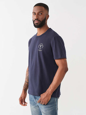 True Religion T-Shirt Elongated Tr Silicone Blue