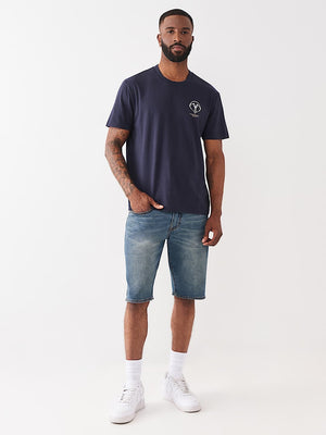 True Religion T-Shirt Elongated Tr Silicone Blue