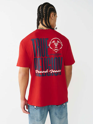 True Religion T-Shirt Elongated Tr Silicone Travertine Red