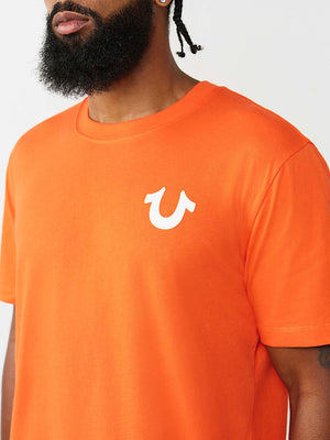 True Religion T-Shirt Dimensional Tr Flock Red/Orange