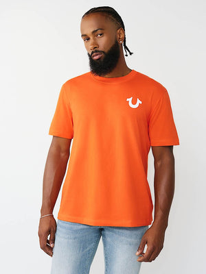 True Religion T-Shirt Dimensional Tr Flock Red/Orange