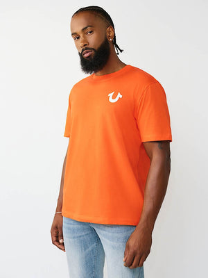 True Religion T-Shirt Dimensional Tr Flock Red/Orange