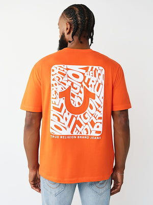 True Religion T-Shirt Dimensional Tr Flock Red/Orange