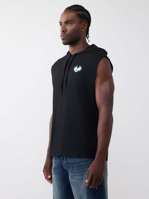 True Religion Tank Buddha Circcular Hod Black
