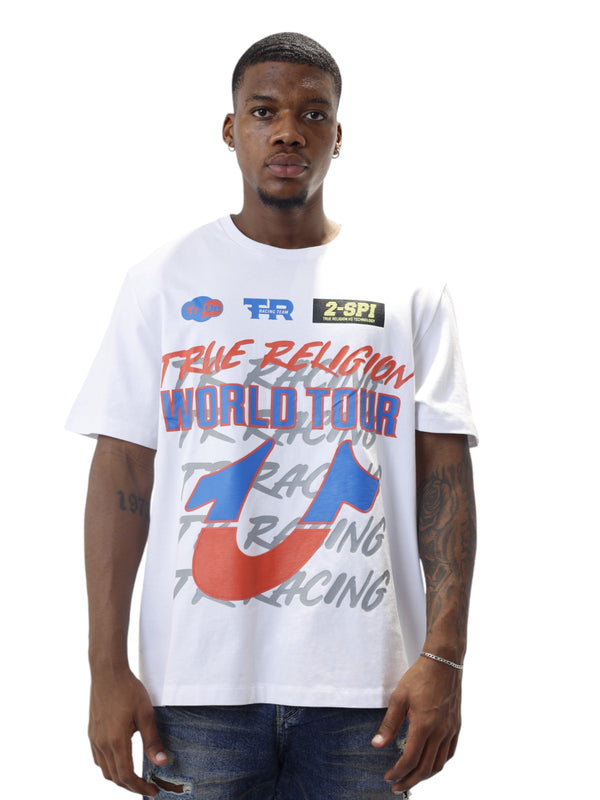 True Religion Relaxed T-Shirt Tr Racing Optic White