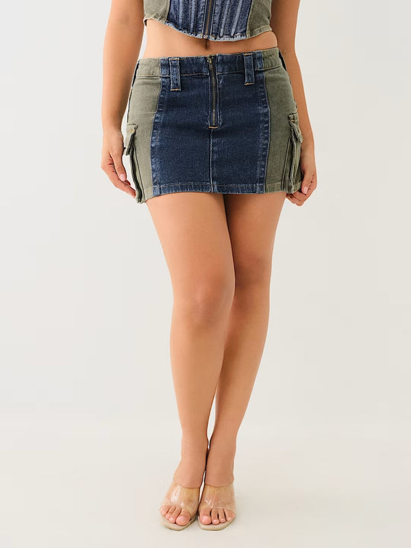 True Religion Mini Skirt Colour Block