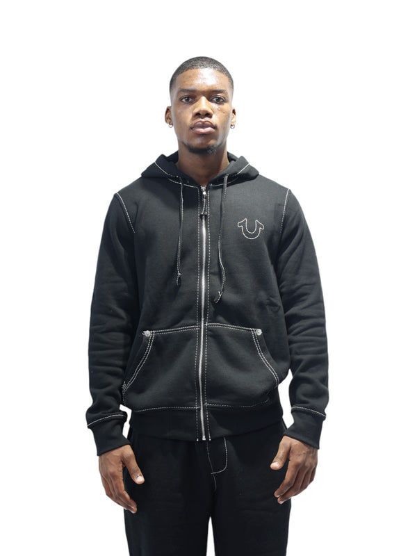 True Religion Jacket Big T Hood Jet Black