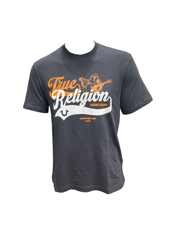 True Religion T-Shirt Relaxed Old Skool Jet Black