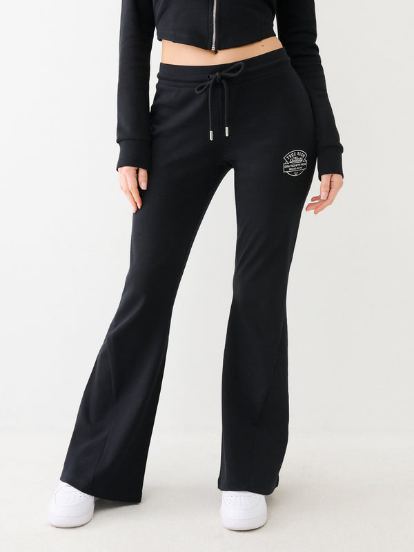 True Religion Joey Track Pants Ladies Low Rise Jet Black