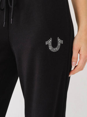 True Religion Crystal French Terry Track Pants Winter White-True Religion