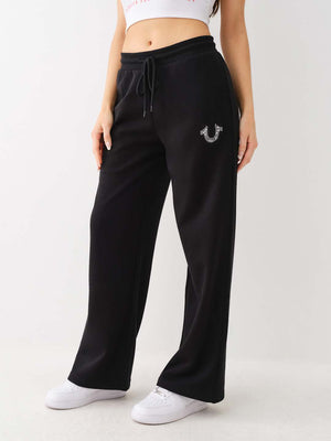 True Religion Crystal French Terry Track Pants Winter White-True Religion