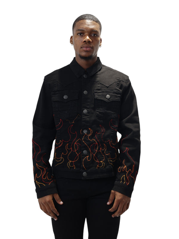 True Religion Jimmy Flame Jacket Black Rinse