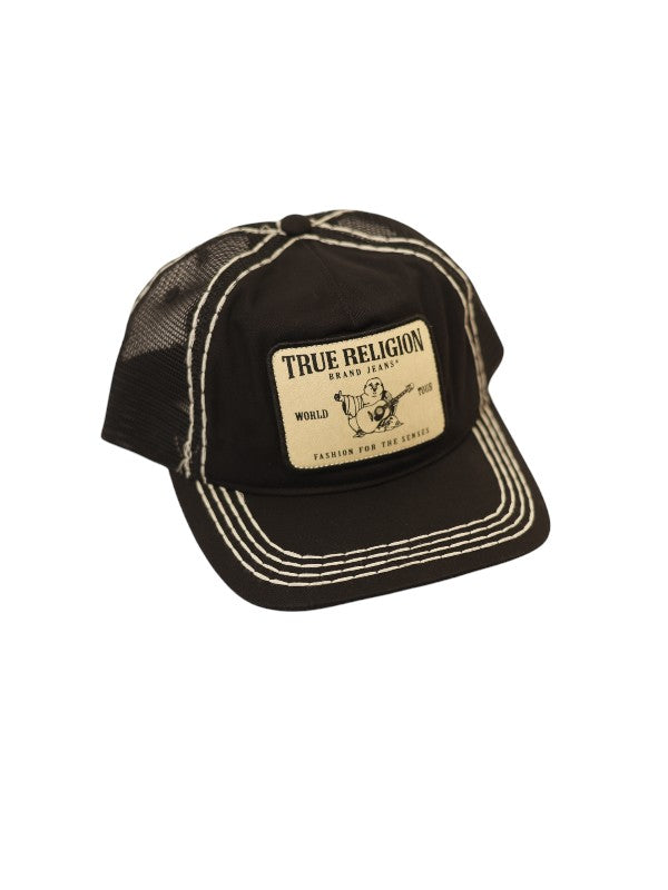 True Religion Trucker Cap Concert Patch Black-Natural