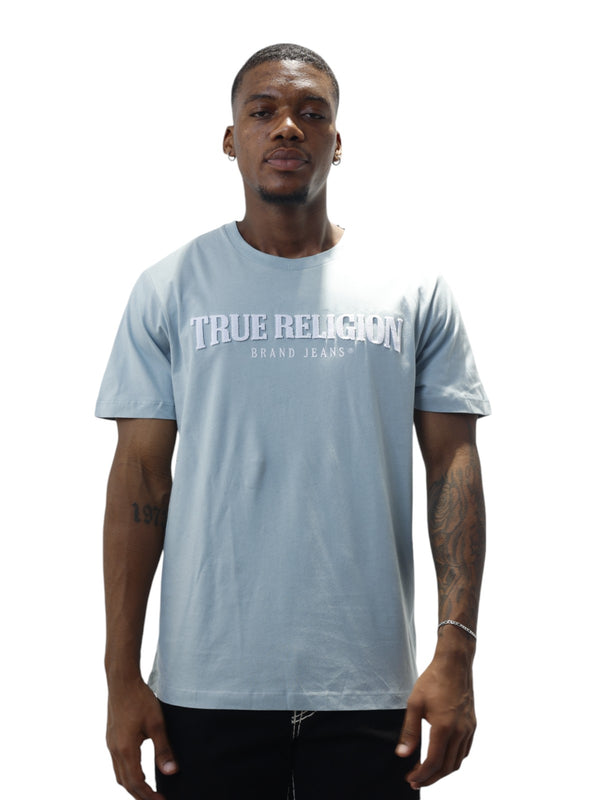 True Religion Pile Arch Logo T-Shirt Dusty Blue