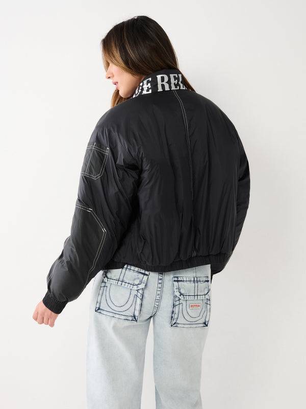 True Religion Utility Jacket Nylon Jet Black