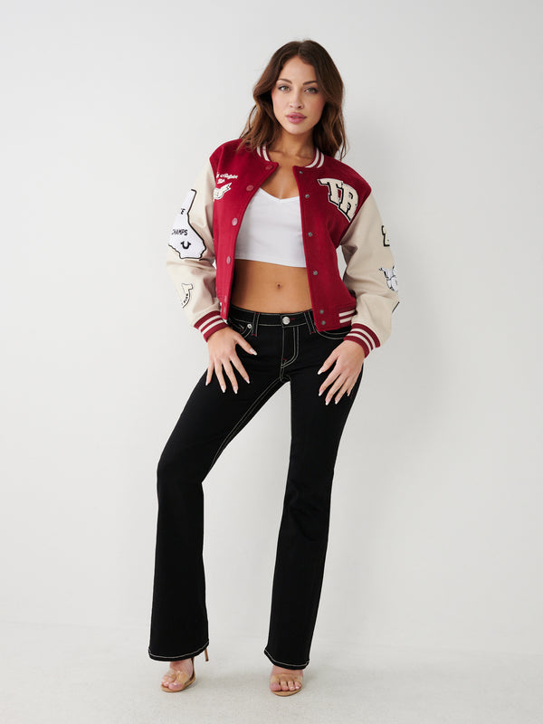 True Religion Varsity Jacket Tibetan Red