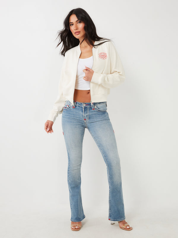 True Religion Branded Bomber Jacket Winter White