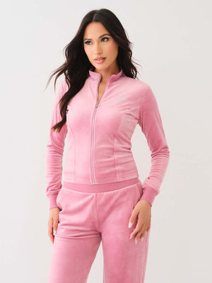 True Religion Crystal Wings Jacket Velour Heather Rose-True Religion