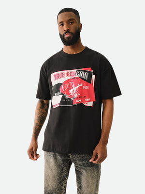 True Religion Ss Torn Srs Tee Jet Black