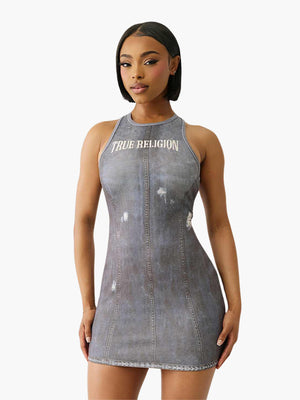True Religion Indigo Terry Dress Print