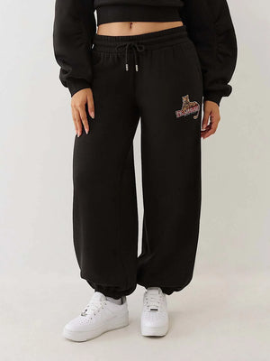 True Religion Jogger Crystals Leopard  Jet Black