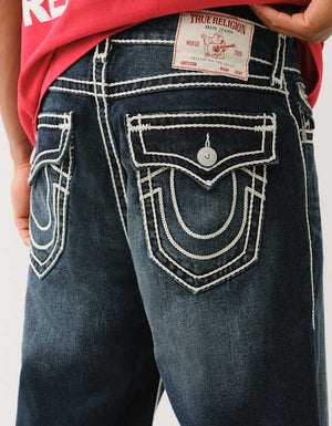 True Religion Vinny Rope Stitch Short Flap Jackknife Dark Wash