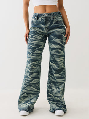True Religion Crinkle Wash Katrina Hr Flare Lagoon Azure-True Religion