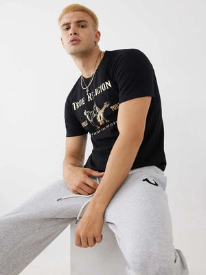 True Religion T-Shirt Metallic Buddha Ss Black