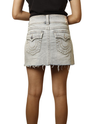 True Religion Sadie Mini Skirt Light Wash-True Religion