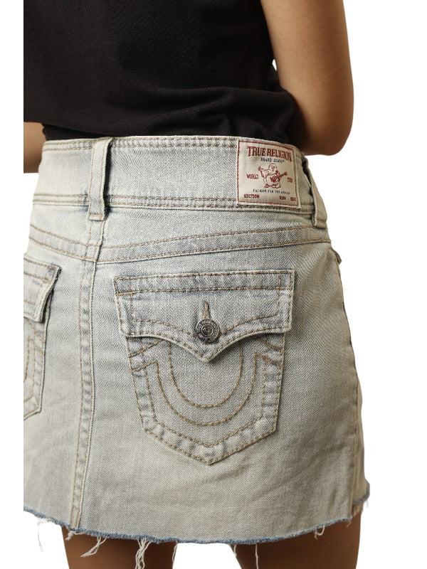 True Religion Sadie Mini Skirt Light Wash