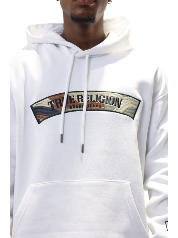 True Religion Relaxed Hoodie Embro Optic White