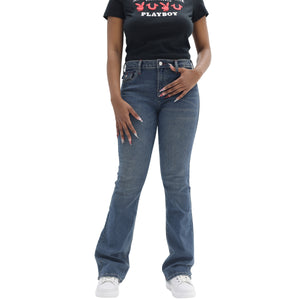 TRUE RELIGION BECCA SN MR FLAP BOOTCUT MEDIUM BONECHILL WASH-True Religion