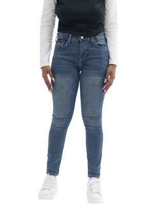 TRUE RELIGION JENNIE SN MR FLAP SKINNY MEDIUM BONECHILL WASH-True Religion