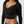 True Religion Top Seamless Lace Scoop Neck Ls Jet Black
