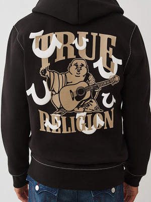 True Religion Hoodie Floating Hs Zip Jet Black