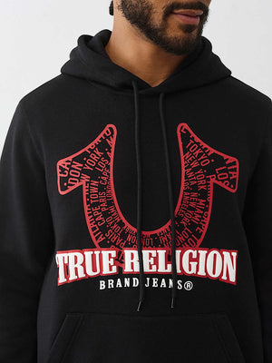 True Religion Hoodie Spiral Hs Po Jet Black