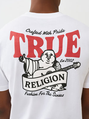 True Religion T-Shirt Warped True Buddha Optic White
