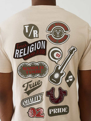 True Religion T-Shirt Embroidery Patch Fog