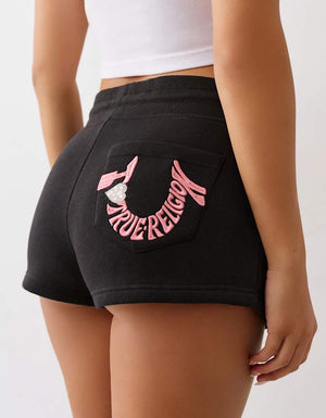 True Religion I Love Tr Mr Fleece Shorts Jet Black