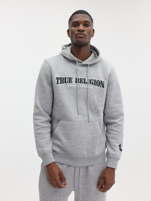 True Religion Arch Po Hoodie Heather Grey