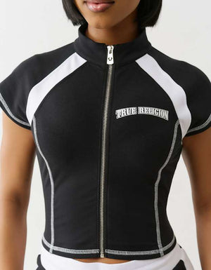 True Religion French Terry Ss Zip Up Jkt Black / White