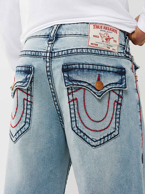TRUE RELIGION JEANS VINNY SUPER T FLAP 34IN ARTIC WHISPER LIGHT WASH