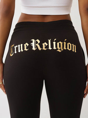 True Religion Sweatpants Gothic Tr Flare Jet Black