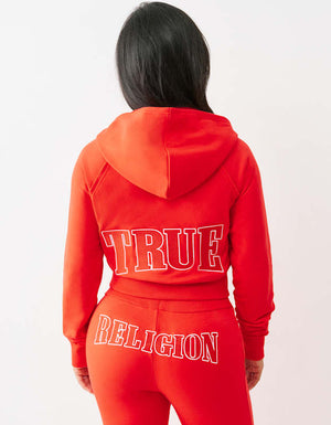 True Religion Tr Terry V Notch Hoodie Flame Scarlet