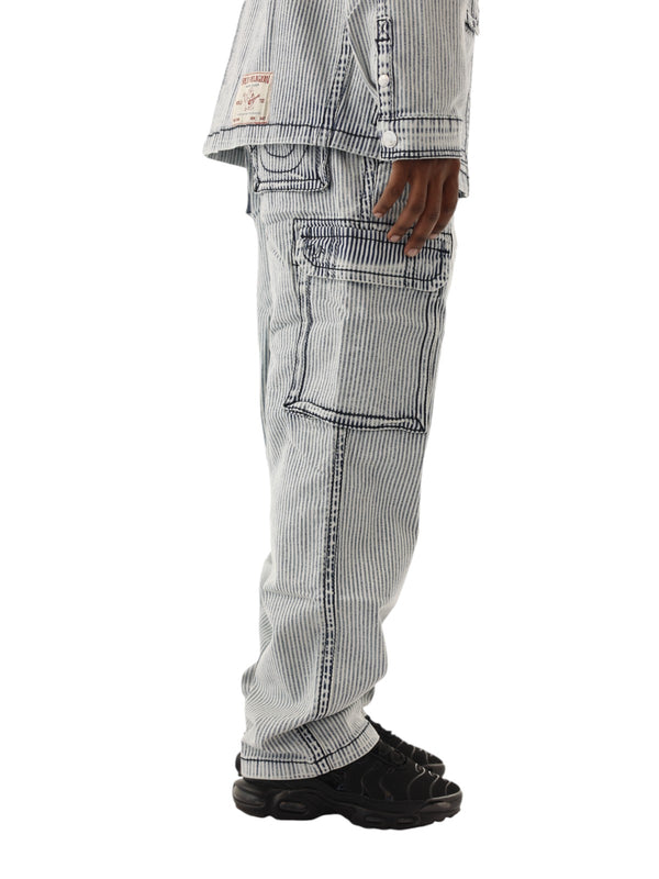 True Religion Hickory Cargo Pants Big T Crashing Wave Wash